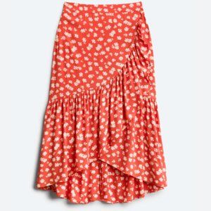 Madewell Ruffle-Wrap Midi Skirt